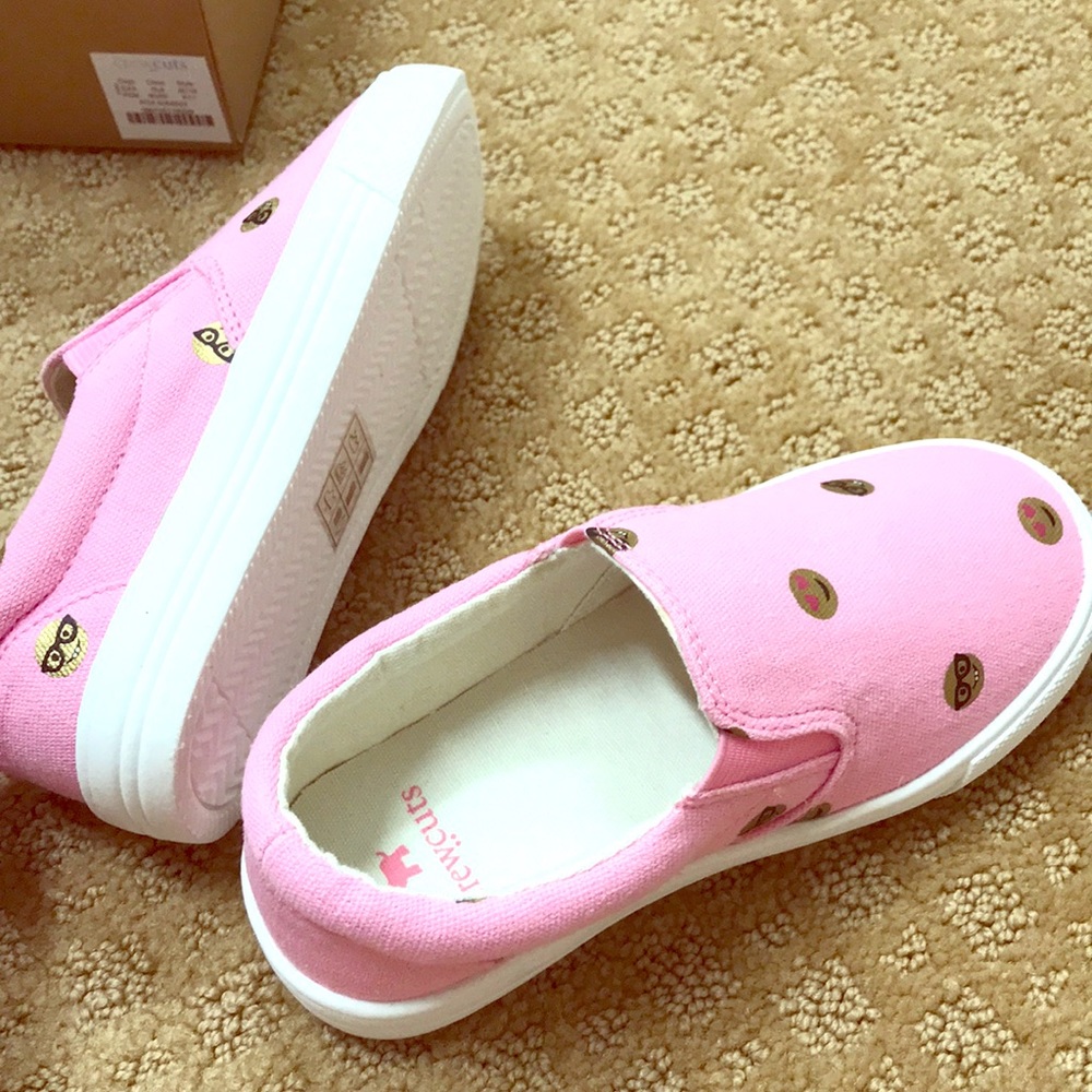CrewCuts Emoji Slip On Sneakers Pink J Crew NWT
